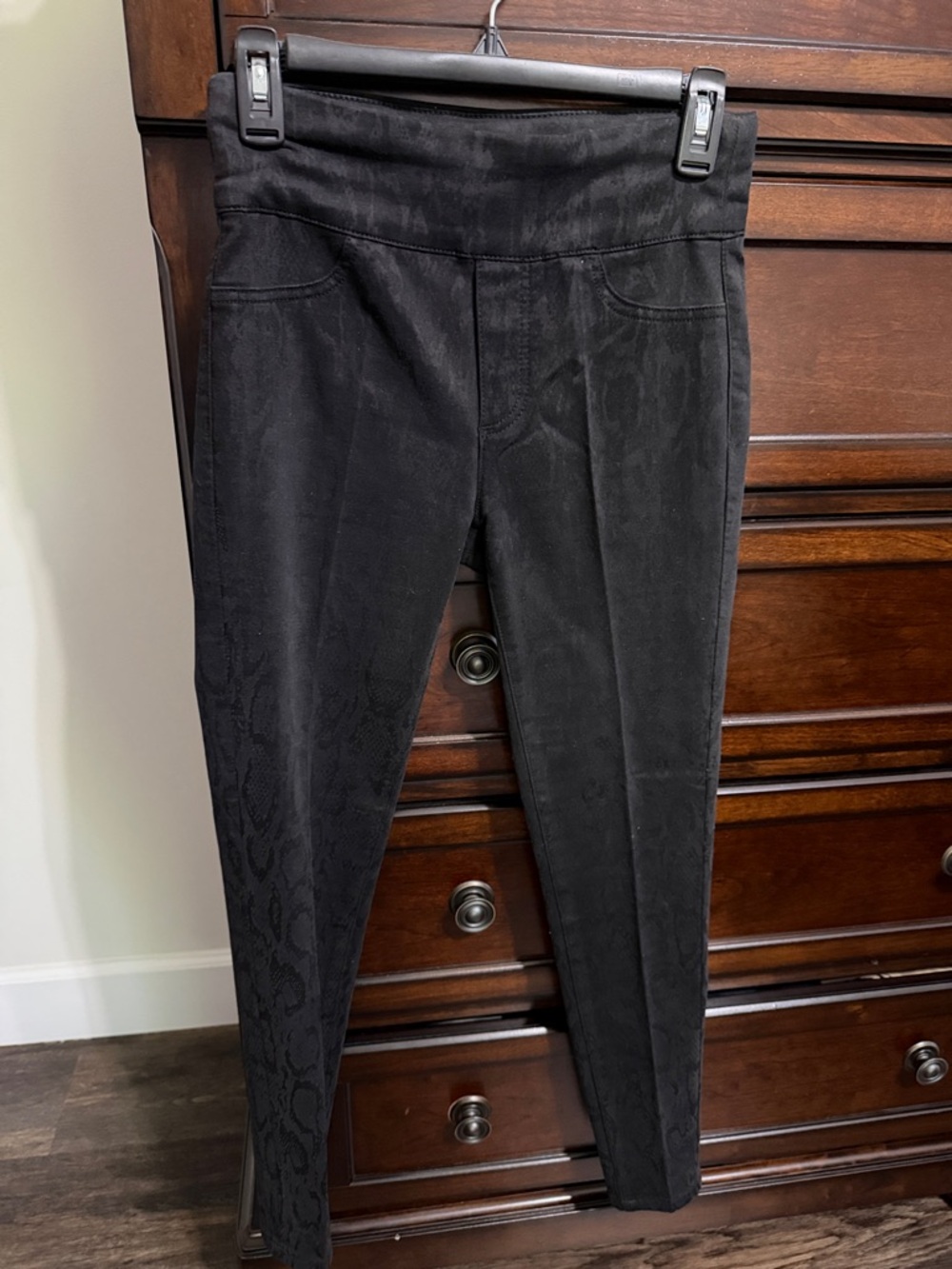 Lior Black Ponte Snake-Textured Leggings